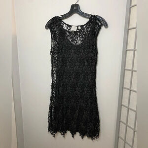 HD in Paris for Anthropologie - Crochet Overlay Dress coral pattern US4 - unique